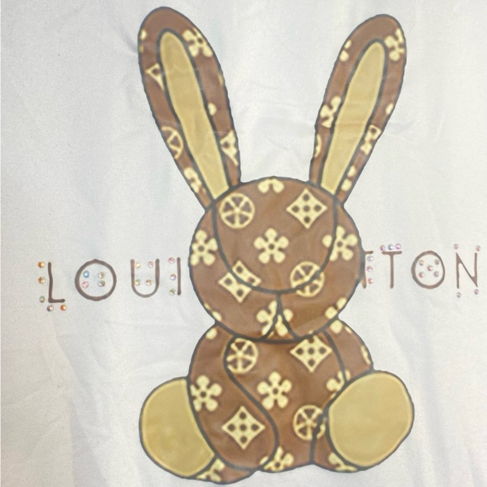 Luxury T shirts Plus sz 3x XXXL Brown Bunny Rabbit T shirt Handmade rhinestones